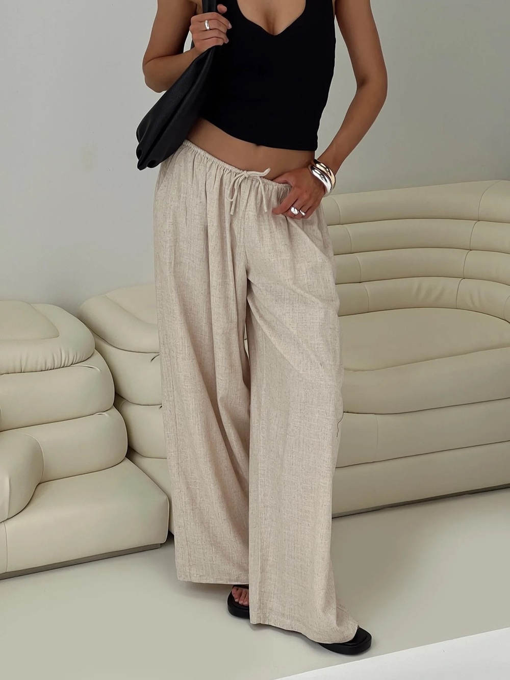 Princess Polly Beach Comber Linen Pant Beige